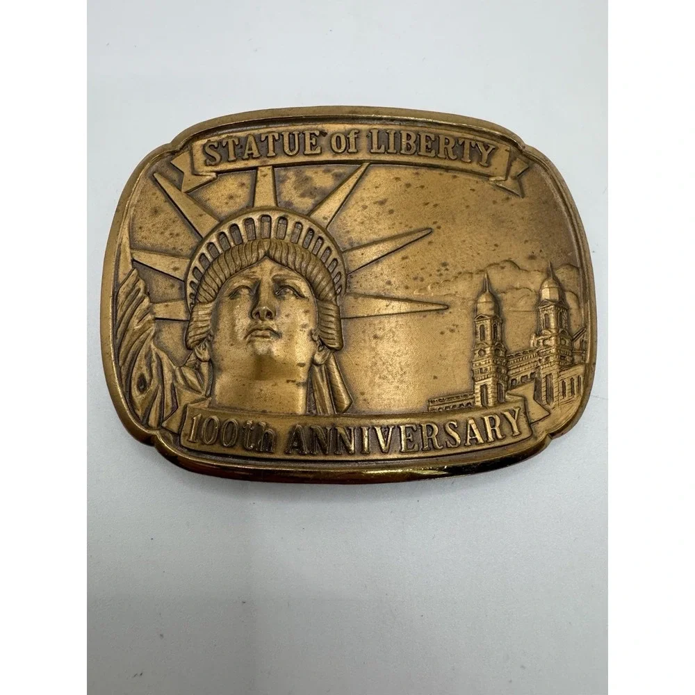 1985 100th Anniversary statue of Liberty Ellis Island Solid Bronze Belt buckle